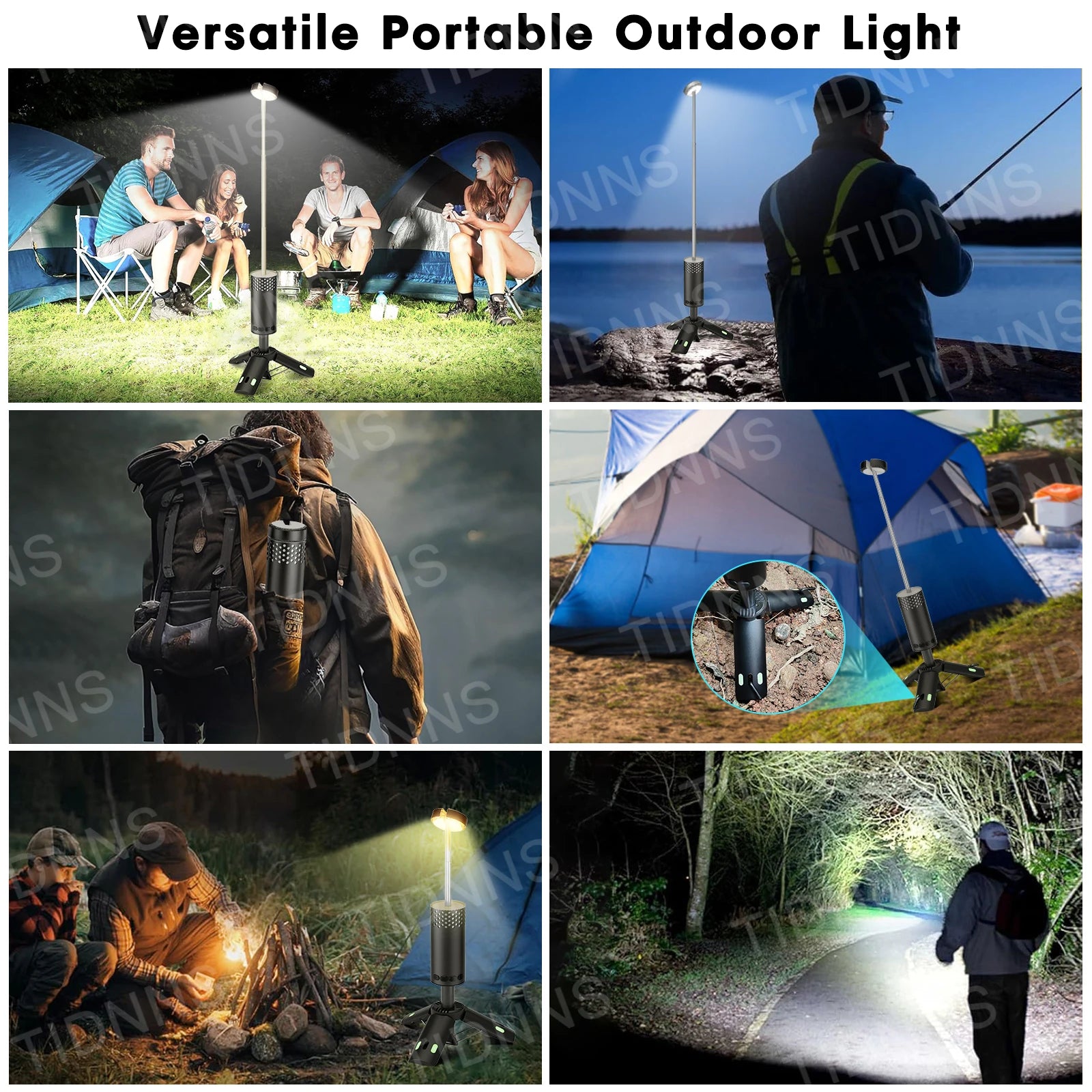 Rechargeable Telescopic Camping Lantern Dimmable Fishing Light