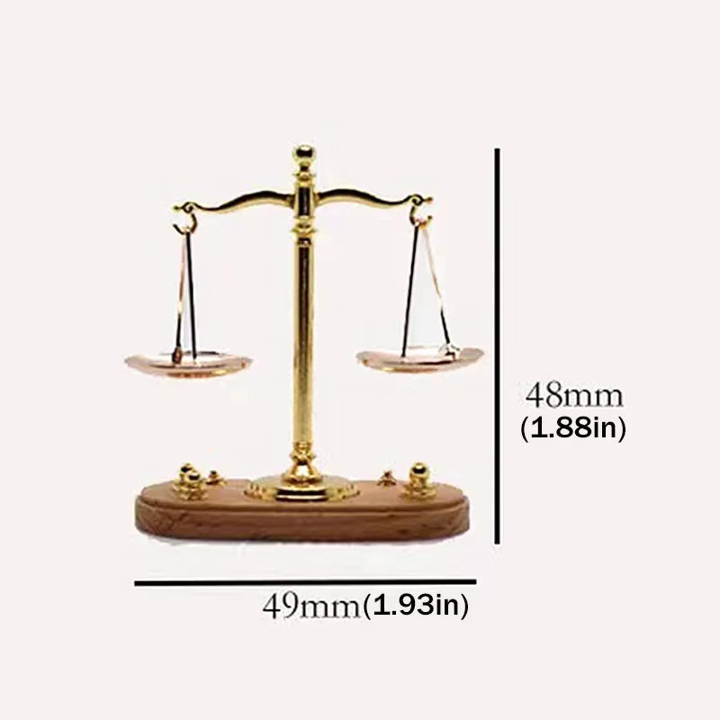 Mini Vintage Balance Scales Ornament Metal Antique Justice Model
