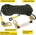 25Ft Vertical Roofing Rope with Safety Lanyard Harness