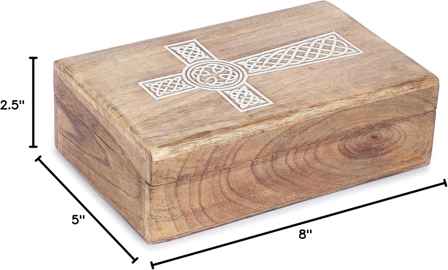 Handmade Decorative Wooden Jewelry Box French Rope -8X5 Inch