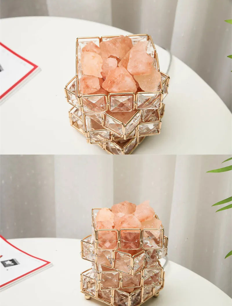 Himalayan Warm White Salt Lamp Natural Crystal Hand Carved Night Light