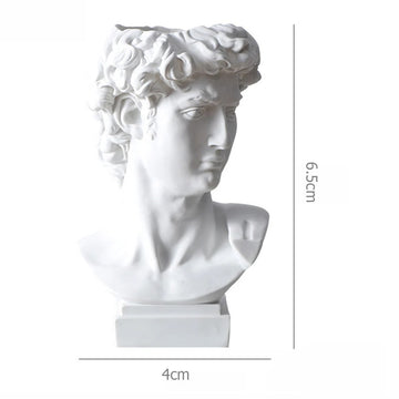 Greek David Bust Statue – Gypsum Art Decor & Drawing Aid