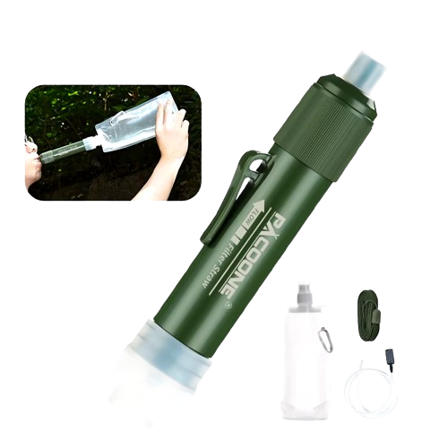 Mini Camping Water Filter Straw with Carbon Fiber for Survival