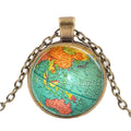 Earth World Map Antique Pendant