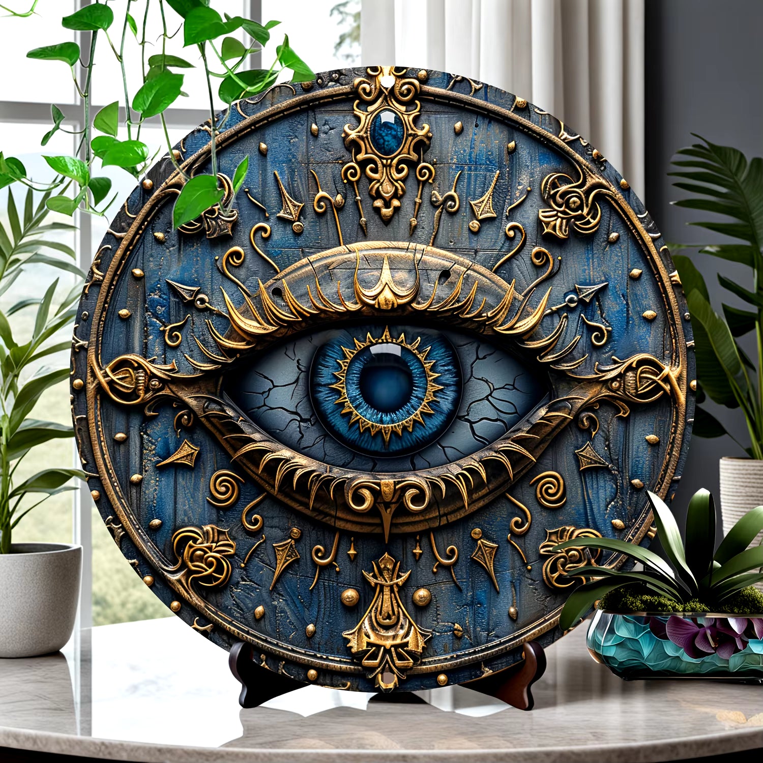 Metal Signage with All-Seeing Eye Home Decor