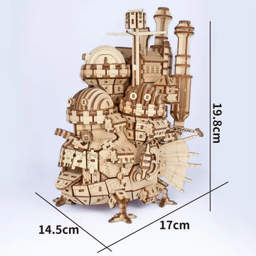 Colorful 3D Wooden Puzzle Magic Castle Movable Building Kit