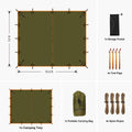 Waterproof Portable Tarp Multifunctional Outdoor Camping Traveling (Brown)