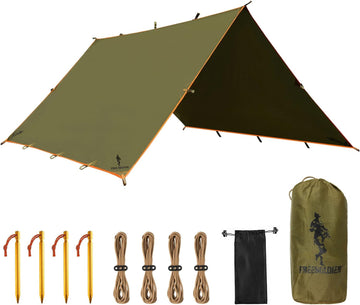 Waterproof Portable Tarp Multifunctional Outdoor Camping Traveling (Brown)