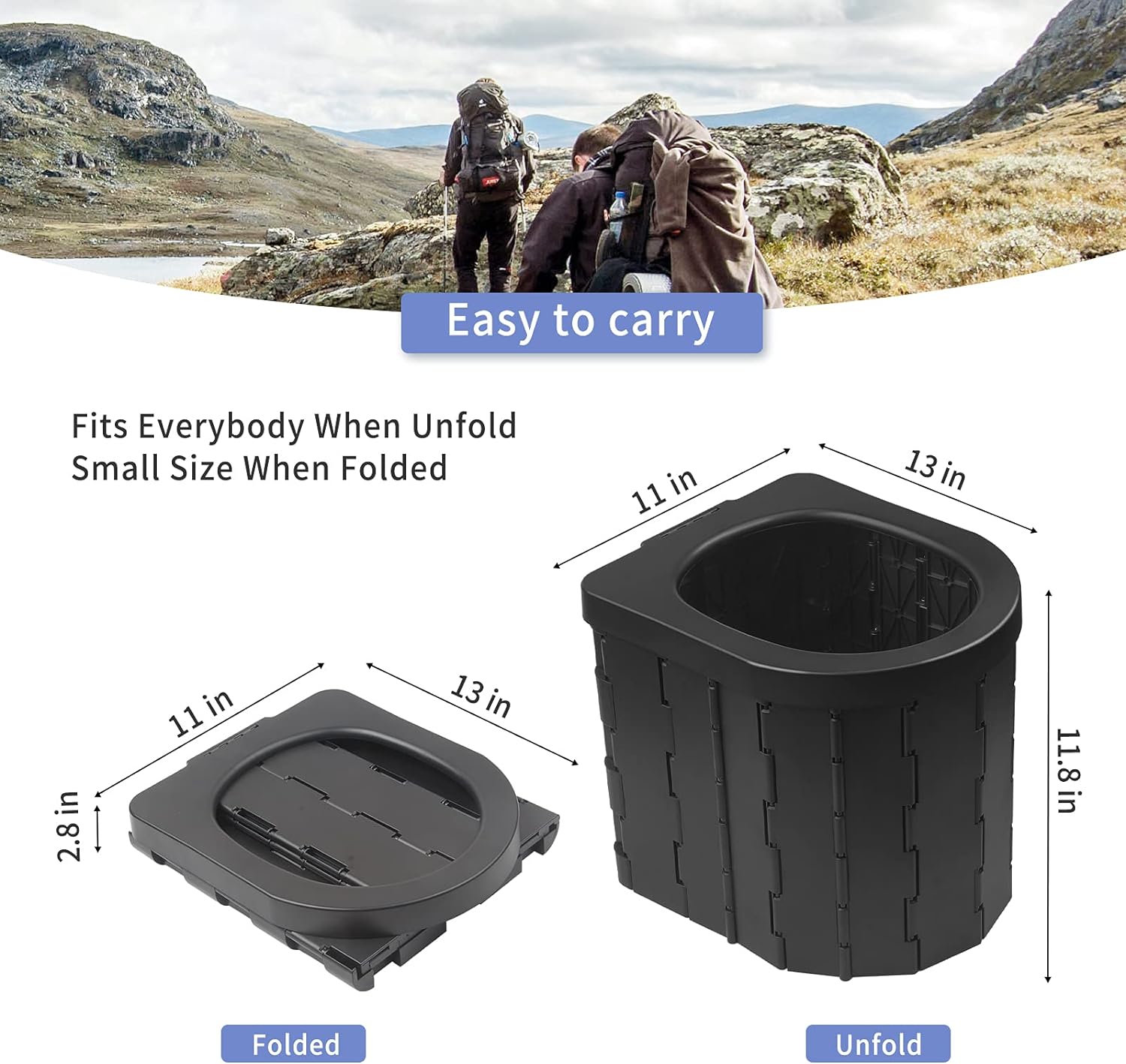 Portable Toilet for Camping, Potty Travel Toilet