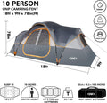 Spacious 10-Person Family Camping Tent