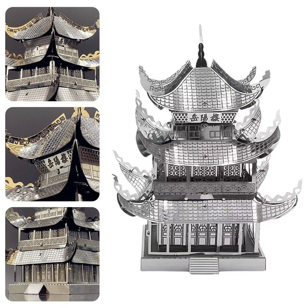 Yueyang Tower 3D Metal Puzzle Kit DIY Laser Cut Toy for Kids