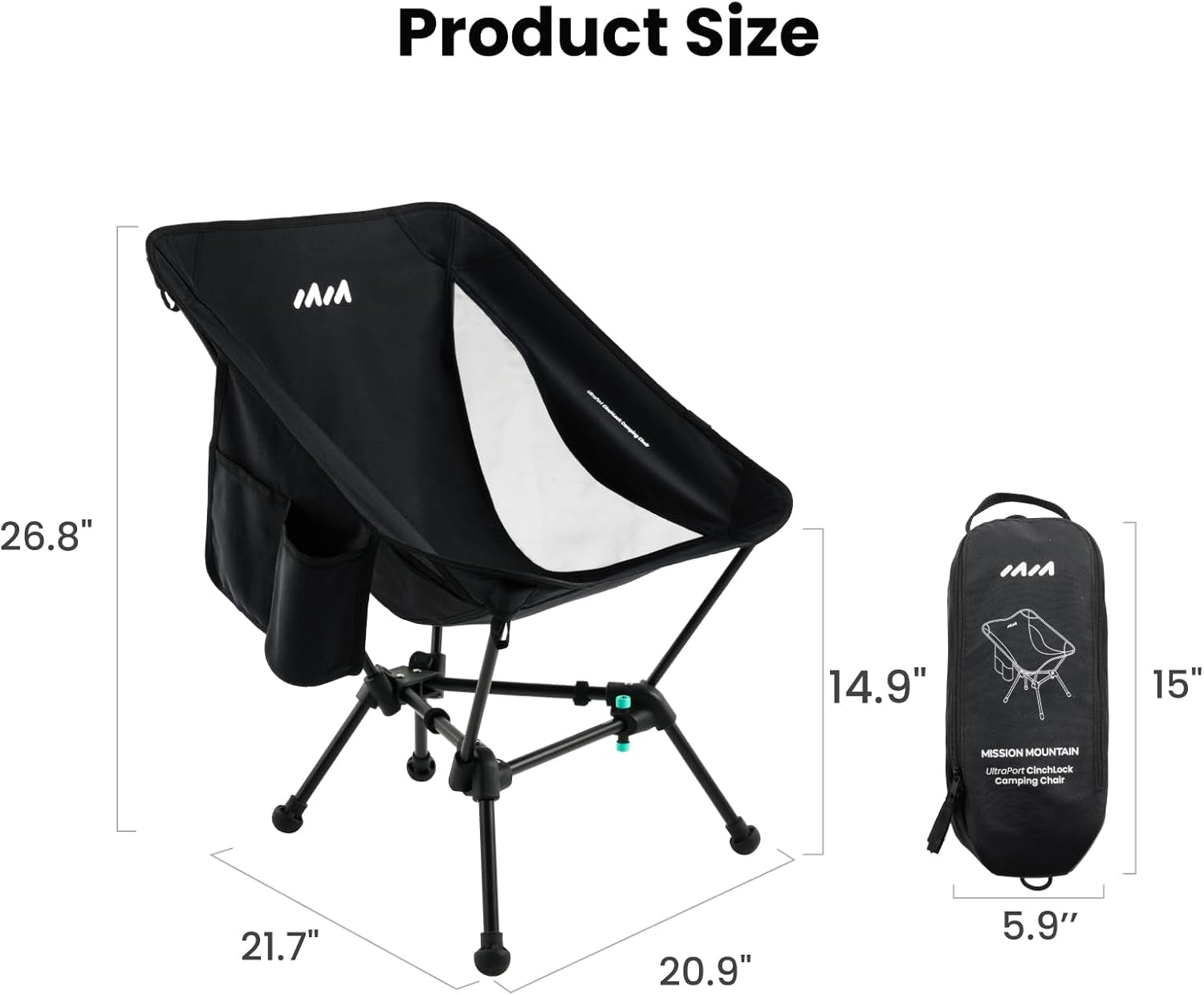 Compact Camping Chair, Lightweight Folding Camp Chairs