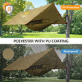 Waterproof Portable Tarp Multifunctional Outdoor Camping Traveling (Brown)