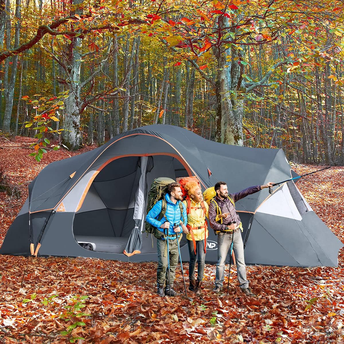 Spacious 10-Person Family Camping Tent