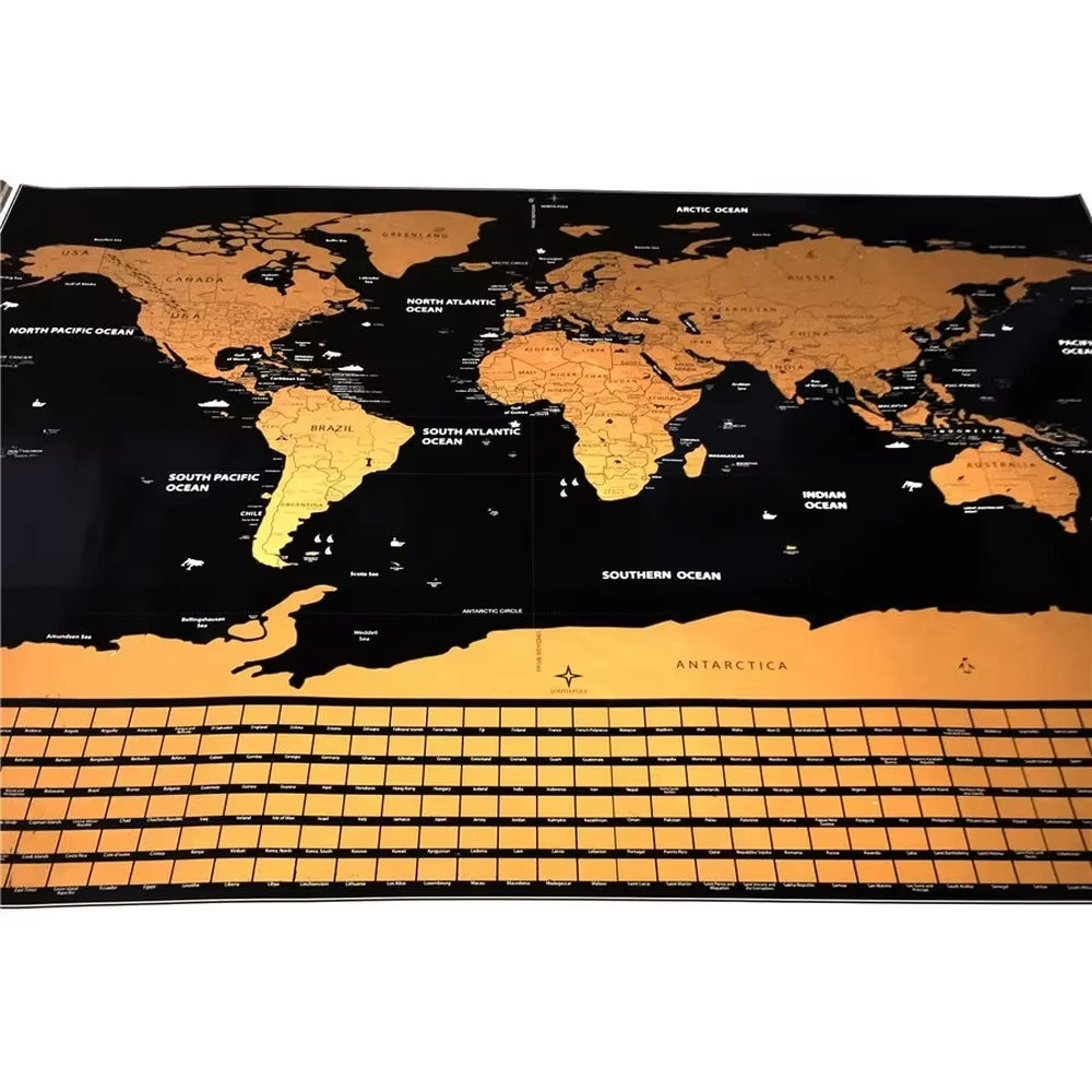 Deluxe Travel Scratch Maps with Detailed Country, Cities, Landmarks