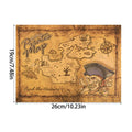 Pirate Treasure Hunt Map Vintage Retro Wall Art Canvas Poster