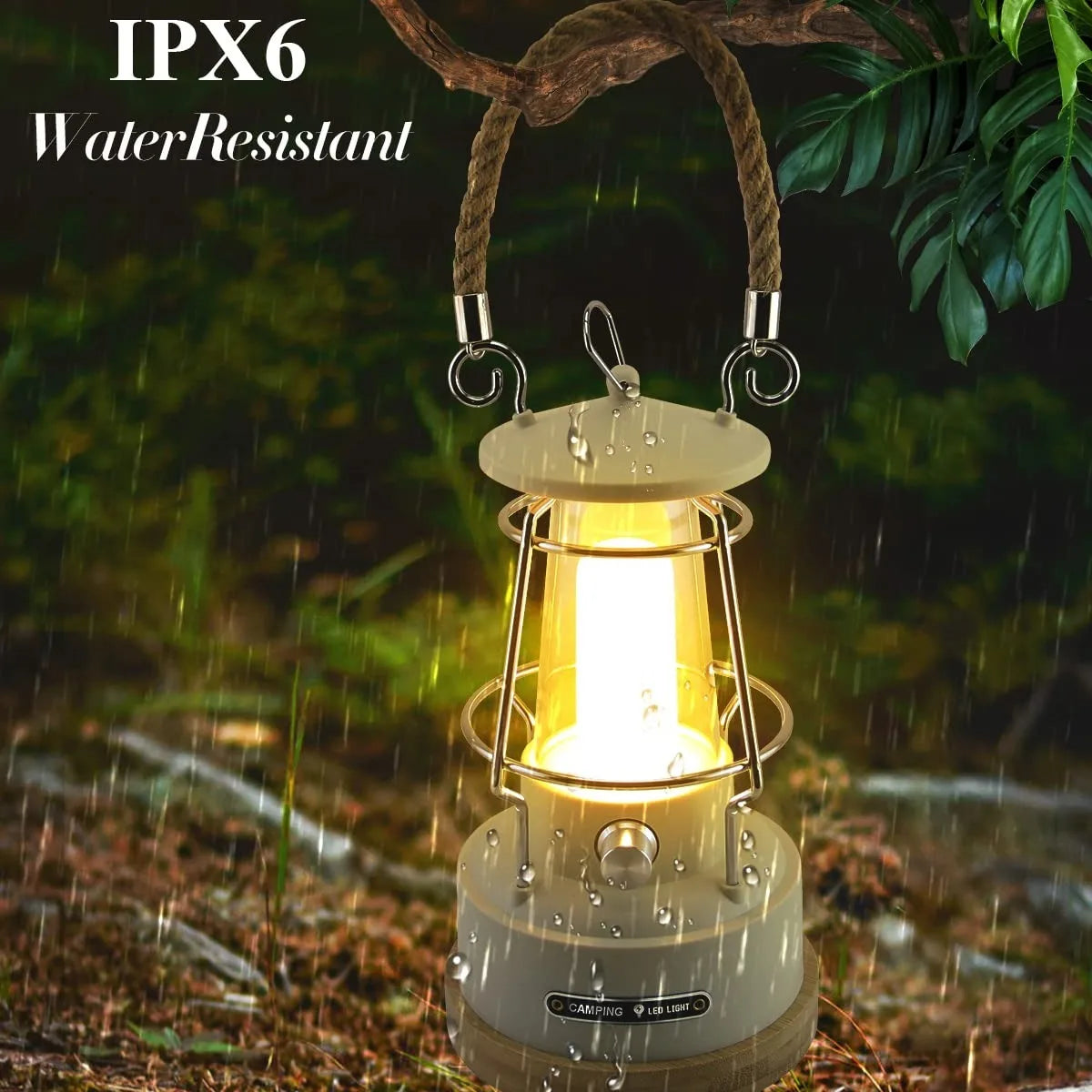 Rechargeable Dimmable LED Vintage Camping Lantern Battery Powered