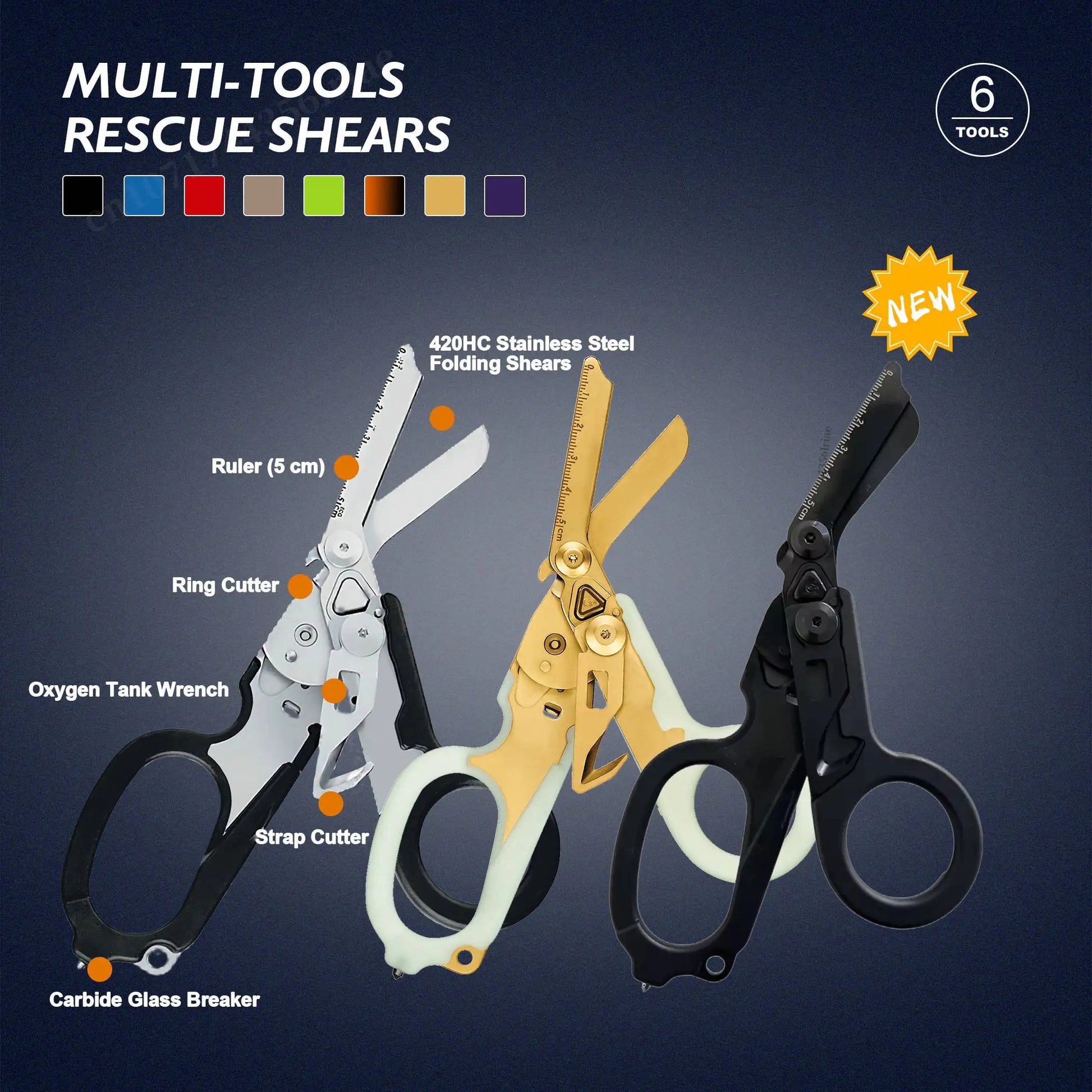 Portable Multifunction Tactical Shears Folding Scissors Tool