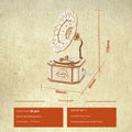 3D Wooden Gramophone Music Box Puzzle Kit for Teens & Adults