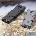 Portable Whistle Aluminum Alloy Double Tube SOS Survival Tool