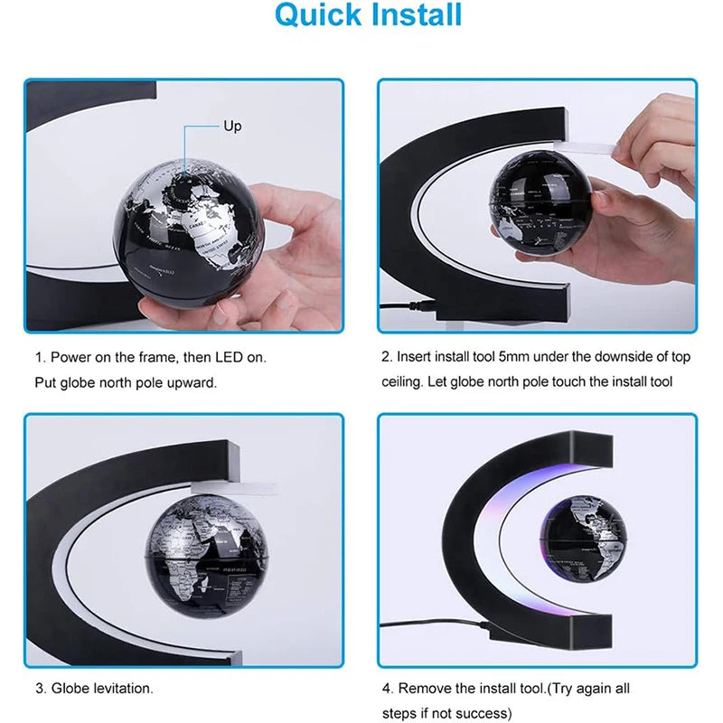 Magnetic Levitation Globe LED Light World Map Antigravity Lamp