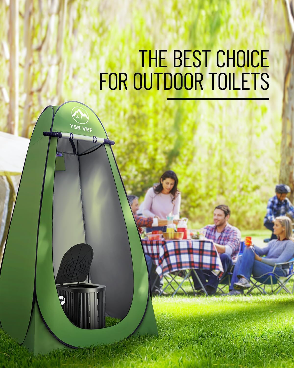 Camping Toilet with Pop-Up Privacy Tent and Liquid Waste Gel