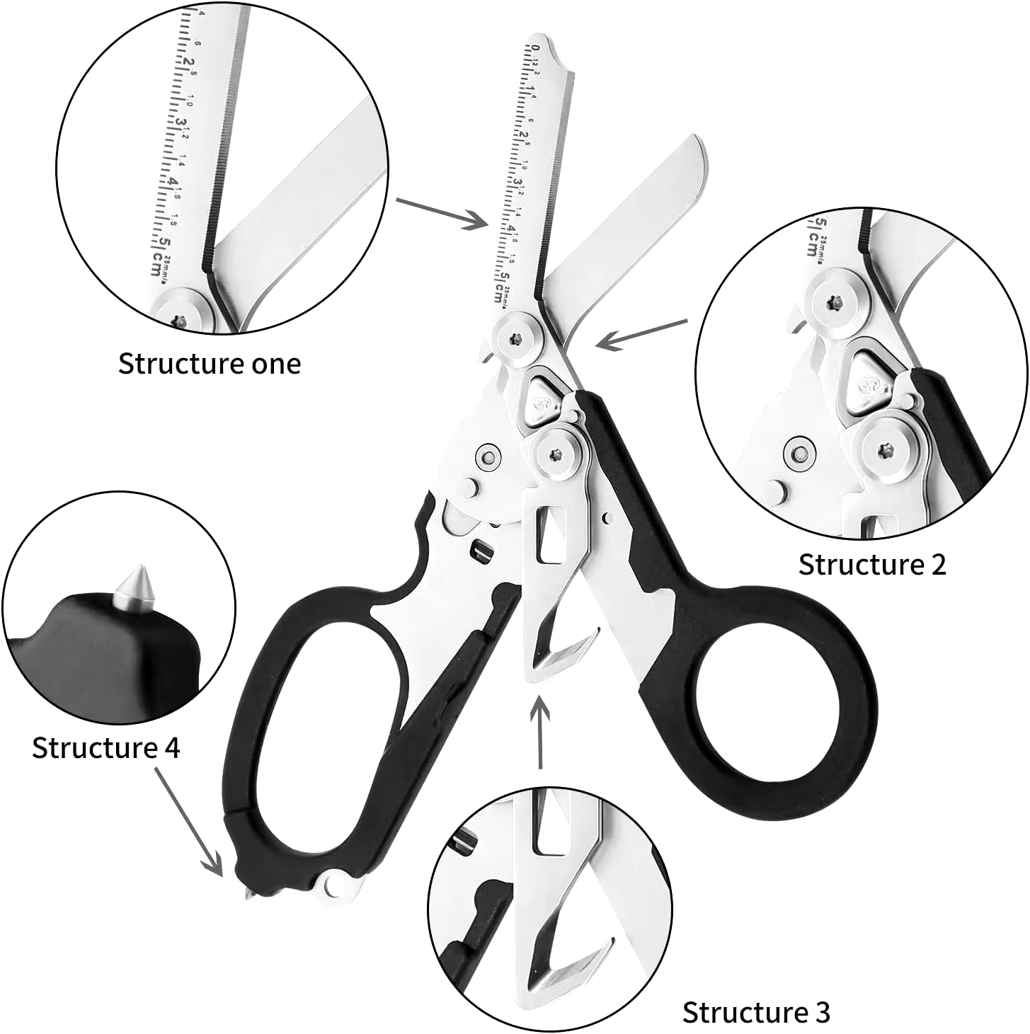 Portable Multifunction Tactical Shears Folding Scissors Tool