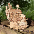 Colorful 3D Wooden Puzzle Magic Castle Movable Building Kit