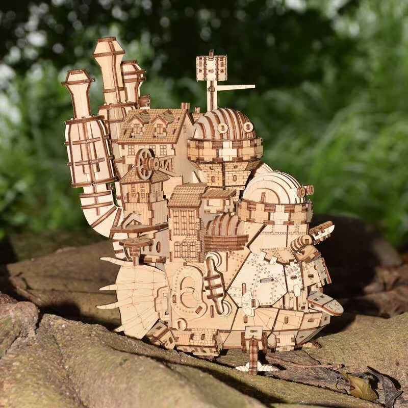 Colorful 3D Wooden Puzzle Magic Castle Movable Building Kit