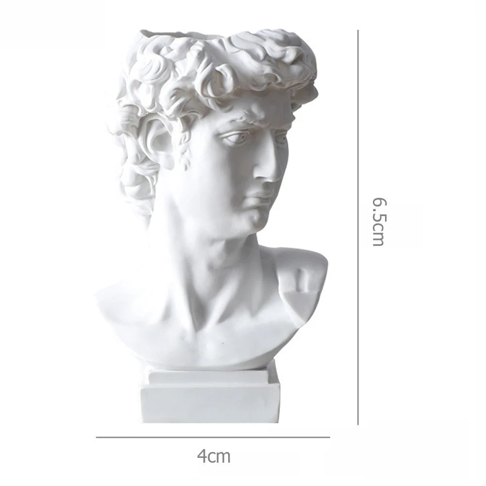 Greek David Bust Statue – Gypsum Art Decor & Drawing Aid